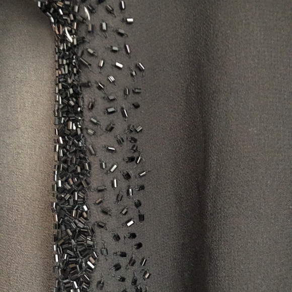 Black Chiffon Beaded Embellishments Cocktail Dress Cape - Picture 2 of 3